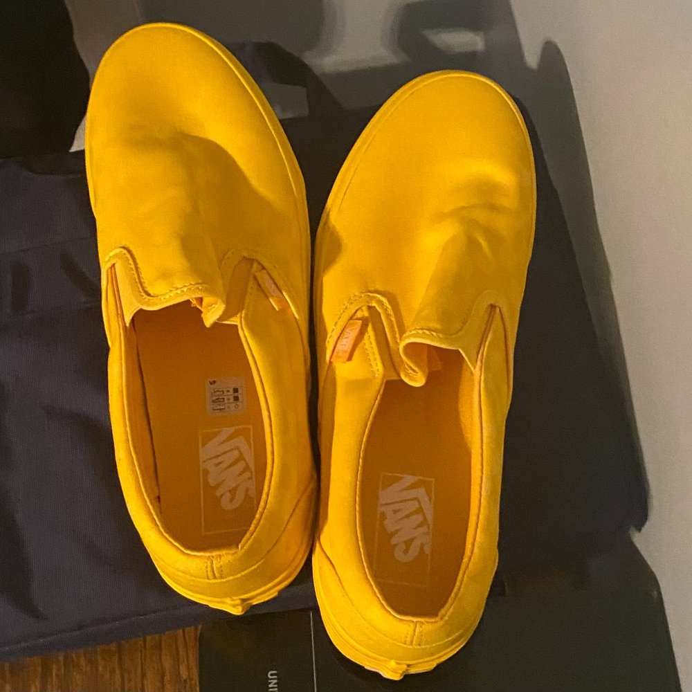 Yellow Tonal Checkerboard Vans - All Yellow Checkered Vans Shoe Size 10 US